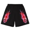 Vlone Skully Red Flame Black Short